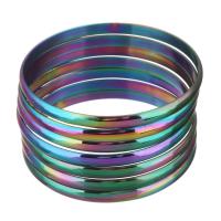 Stainless Steel Bangle Set, plated, fashion jewelry, multi-colored, 5.50mm, 7PCs/Set, Sold By Set