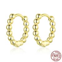 925 Sterling Silver Hoop Earrings, plated, fashion jewelry & for woman, more colors for choice, 12mm, Sold By Pair