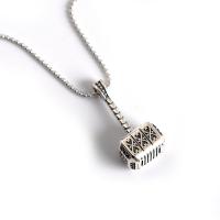 925 Sterling Silver Necklaces, with 1.96lnch extender chain, Hammer of Thor, antique silver color plated, ball chain & for woman, 10.50x23mm, Sold Per Approx 15.7 Inch Strand