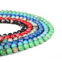 Synthetische Türkis Perle, rund, verschiedene Größen vorhanden, keine, verkauft per ca. 15.5 ZollInch Strang