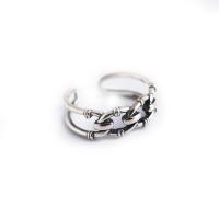 Sterling Silver Nakit Finger Ring, 925 Sterling Silver, Geometrijski uzorak, starinski srebrne boje pozlaćen, prilagodljiv & za žene & šupalj, 7mm, Veličina:6-7, Prodano By PC