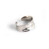 Sterling Silver Nakit Finger Ring, 925 Sterling Silver, platine pozlaćen, prilagodljiv & za žene, 8.80mm, Veličina:6-7, Prodano By PC