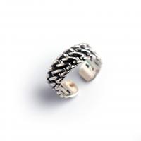 925 Sterling Silver Finger Rings antique silver color plated adjustable & woven pattern & for woman 8mm US Ring Sold By PC