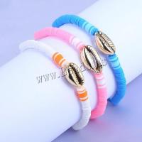 Shell Jewelry Bracelet, bracelet, painted, three pieces & braided bracelet & adjustable & for woman, more colors for choice, 12mm, 3Strands/Set, Sold By Set