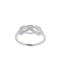 Sterling Silver Jewelry Finger Ring, 925 sterline d'argento, Numero 8, placcato platino, formato differente per scelta & per la donna & con strass & cavo, 15x6.70mm, Misura:6-8, Venduto da PC