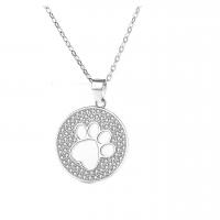 925 Sterling Silver Pendant, Claw, platinum plated, with rhinestone & hollow, 18.40mm, Sold By PC