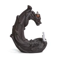 Backflow Incense Burner, Porcelain, handmade, for home and office & durable, brown, 167x86x214mm, Sold By PC