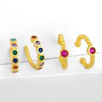 Trendy ear cuffs, Messing, met Cubic Zirconia, mode sieraden & voor vrouw, gouden, Verkocht door pair