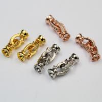 Brass Jewelry Clasps, with Rhinestone, Unisex, more colors for choice, 22x7mm, 3PCs/Lot, Sold By Lot