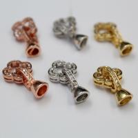 Brass Sieraden Sluitingen, Messing, met Bergkristal, uniseks, meer kleuren voor de keuze, 23x12mm, 2pC's/Lot, Verkocht door Lot