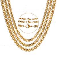 Titanium Steel Necklace, Unisex, golden, 2/Lot, Sold By Lot