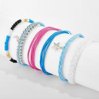 Fashion Create Wax Cord Bracelets, bracelet, with Seedbead, 6 pieces & fashion jewelry & for woman, 18cm,19cm,23cm, Sold By Lot
