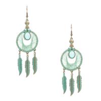 Tibetan Style Drop Earrings, with turquoise, plated, three pieces & fashion jewelry & for woman, nickel, lead & cadmium free, 100x30mm, Sold By Set