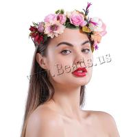 Headband, Cloth, with Iron, fashion jewelry & for woman, pink, u03a6220mm, 2PCs/Lot, Sold By Lot