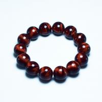 Natural Tiger Eye Bracelets Round & Unisex red Sold Per Approx 7.5 Inch Strand