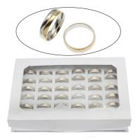 Edelstahl Ringe, plattiert, Mischringgröße & unisex & verschiedene Stile für Wahl, keine, Größe:7-12, 36PCs/Box, verkauft von Box