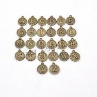 Tibetan Style Alphabet and number Pendants, letters are from A to Z & Unisex, more colors for choice, 15*12mm, 4Sets/Lot, Sold By Lot
