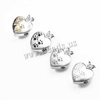 Stainless Steel Cinerary Casket Pendant Heart silver color plated Unisex & enamel Sold By PC