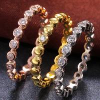 Cubic Zircon Brass prst prsten, Mosaz, á, tři kusy & různé velikosti pro výběr & micro vydláždit kubické zirkony & pro ženy, nikl, olovo a kadmium zdarma, 7mm, Prodáno By nastavit