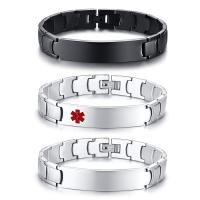 Stainless Steel Jewelry Bracelet, plated, fashion jewelry & for man, more colors for choice, 48.50x12mm, Sold By Strand