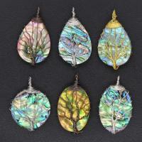 Natural Abalone Shell Pendants, Tree, plated, DIY & Unisex, more colors for choice, Sold By PC