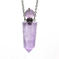 Quartz Gemstone Pendants, silver color plated, for woman, more colors for choice, 40x22mm-50x25mm, Sold By PC