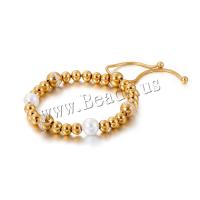 Stainless Steel Jewelry Bracelet with Rhinestone Clay Pave plated adjustable & for woman 6mm 8mm Sold By Strand