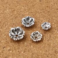 925 Sterling Silver Bead Cap Lotus antique silver color plated DIY Sold By PC