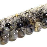 Natürliche Drachen Venen Achat Perlen, Naturstein, mit Drachenvenen Achat, unisex & verschiedene Größen vorhanden, schwarz, 400mm, 2SträngeStrang/Menge, verkauft von Menge