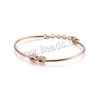 Stainless Steel Bangle Number 8 plated micro pave cubic zirconia & for woman 2mm Inner Approx Sold By PC