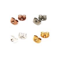 Stainless Steel Ear Nut , Unisex, more colors for choice, 4.5*6mm, 200PCs/Bag, Sold By Bag