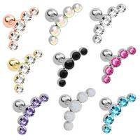 Stainless Steel Ear Piercing Jewelry, Stainless Steel Pendant, plated, Unisex, more colors for choice, 13mm,4mm, Sold By PC