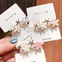 Hair Clip Zinc Alloy with Shell & Plastic Pearl gold color plated for woman nickel lead & cadmium free Sold By PC