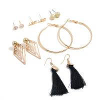Zinc Alloy Earring Set gold color plated 6 pieces & for woman nickel lead & cadmium free Sold By Set