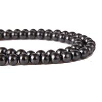 Nicht-magnetische Hämatit Perlen, rund, DIY & verschiedene Größen vorhanden, schwarz, verkauft per ca. 15 ZollInch Strang