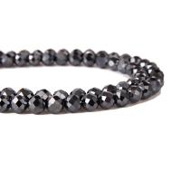 Nicht-magnetische Hämatit Perlen, DIY & verschiedene Größen vorhanden & facettierte, schwarz, verkauft per ca. 15 ZollInch Strang