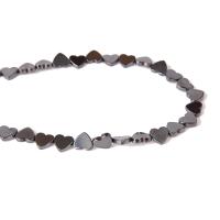 Ikke-magnetiske Hæmatit perler, Heart, du kan DIY & forskellig størrelse for valg, sort, Solgt Per Ca. 15.4 inch Strand