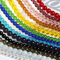 Mode Glasperlen, Glas, rund, poliert, DIY & verschiedene Größen vorhanden, keine, verkauft per ca. 15 ZollInch Strang