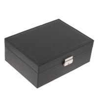 Cardboard Multifunctional Jewelry Box with PU Leather & Velveteen Rectangle durable Sold By PC