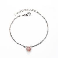 925 Sterling Silver Bangle Bracelet with Strawberry Quartz with 1.37 inch extender chain for woman silver color 6mm Length Approx 5.9 Inch Sold By Lot