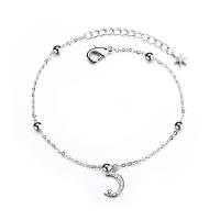 925 Sterling Silver Bangle Bracelet, with 1.18 inch extender chain, micro pave cubic zirconia & for woman, silver color, 3mm,5mm,7x8mm, Length:Approx 5.9 Inch, 3Strands/Lot, Sold By Lot