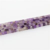 Natürliche Amethyst Perlen, Quadrat, poliert, DIY, violett, 4x4mm, Länge:ca. 15.35 ZollInch, 5SträngeStrang/Menge, verkauft von Menge