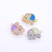 Copper Alloy Connector Elephant plated micro pave cubic zirconia Sold By PC