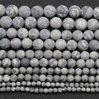 Natural Picture Jasper Beads Round DIY & frosted Sold Per Approx 15.7 Inch Strand