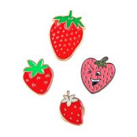Collar Brooch, Tibetan Style, Strawberry, plated, different styles for choice & enamel, more colors for choice, nickel, lead & cadmium free, 2PCs/Lot, Sold By Lot