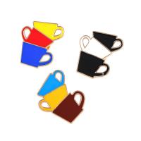 Collar Brooch, Tibetan Style, Cup, gold color plated, different styles for choice & enamel, more colors for choice, nickel, lead & cadmium free, 23.30x19.40mm, 2PCs/Lot, Sold By Lot