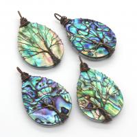 Natural Abalone Shell Pendants Brass with Abalone Shell Tree plated Unisex nickel lead & cadmium free Sold By PC