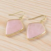 Gemstone Drop Earring gold color plated for woman Sold By Pair
