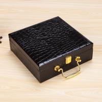 cuir PU boîte-cadeau, fait à la main & grain crocodile, 205x205x70mm, Vendu par PC