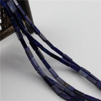 Lapis lazuli perler, Rektangel, poleret, du kan DIY, mørkeblå, 4x13mm, Længde Ca. 15.35 inch, 5Strands/Lot, Solgt af Lot